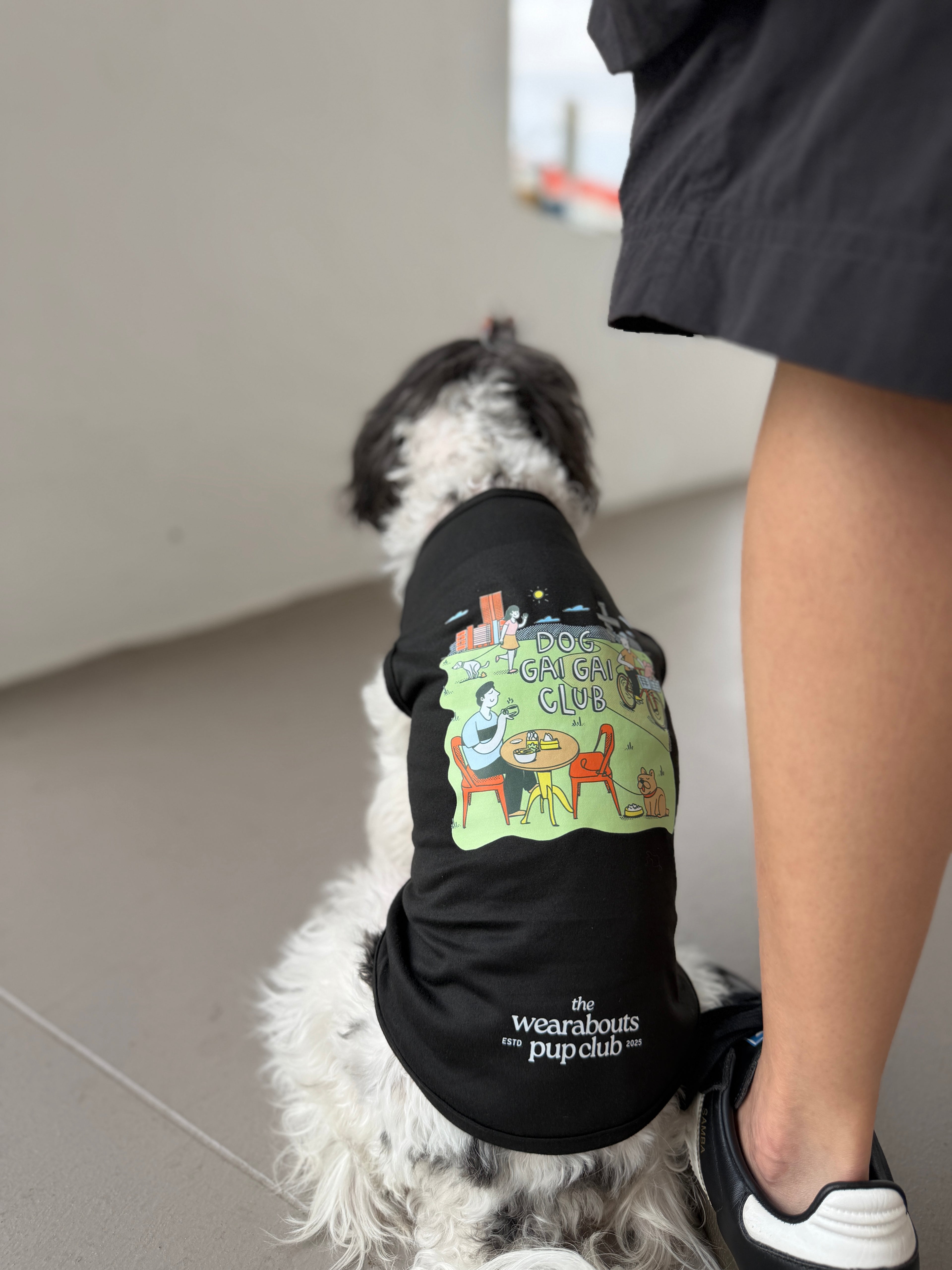 dog gai gai pup tee (black)