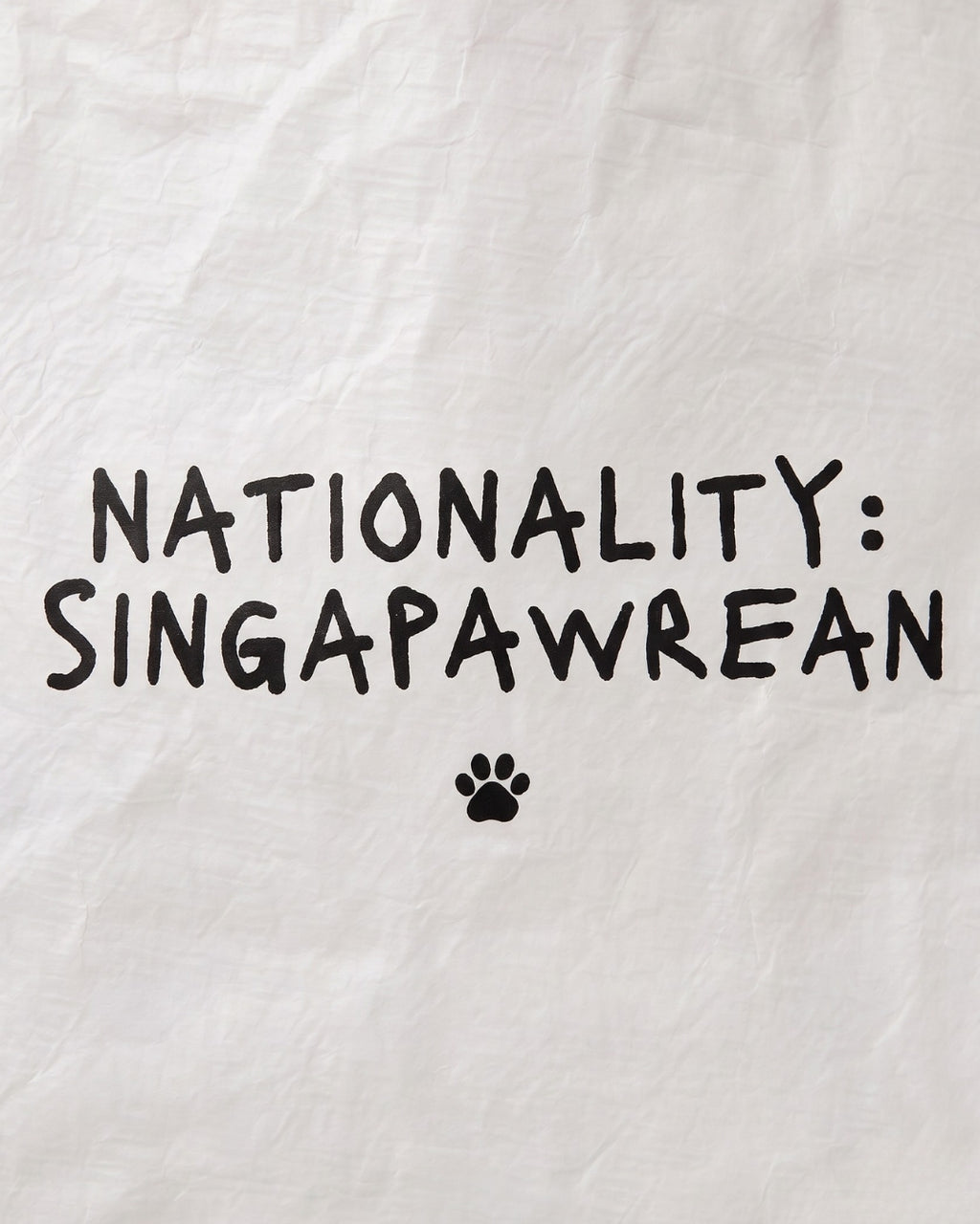 nationality: singapawrean tote bag