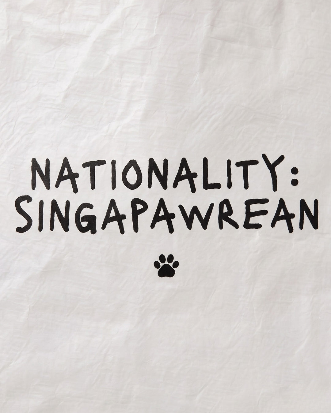 nationality: singapawrean tote bag