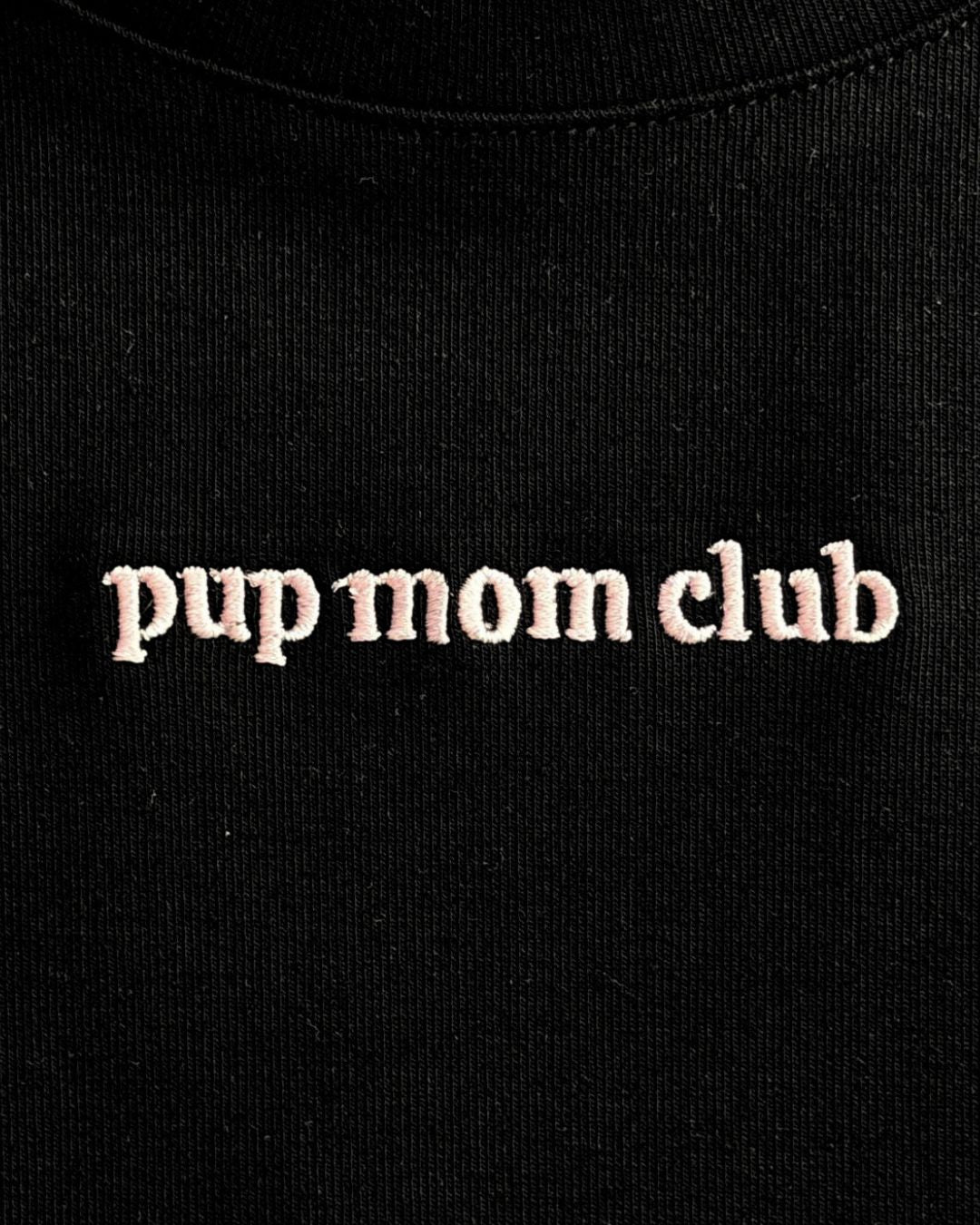 pup mom club cropped tee