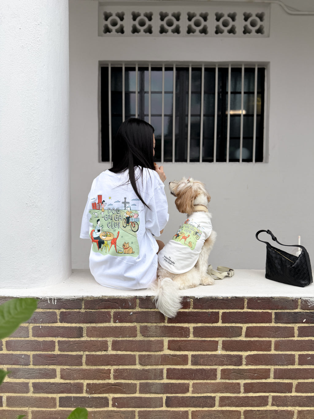 dog gai gai pup tee (white)