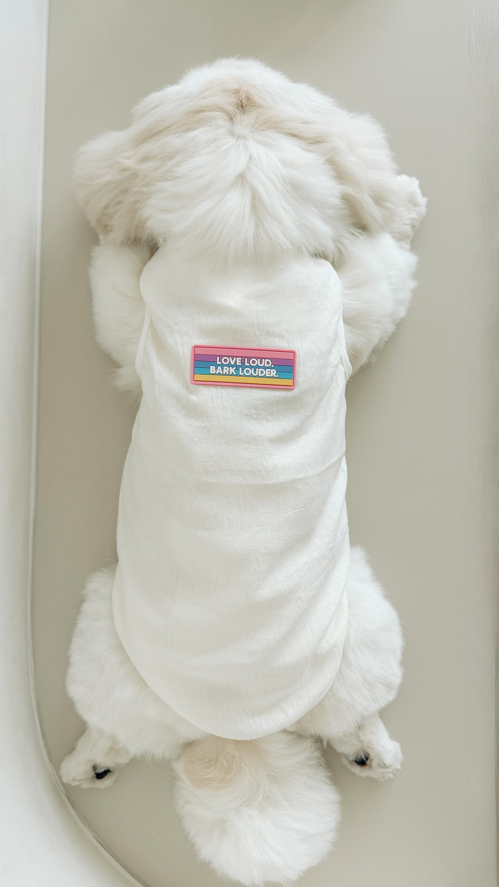 love loud, bark louder dog tee (pride edition)