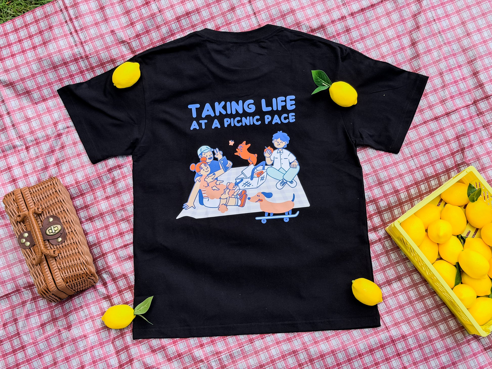 taking life at a picnic pace tee (black)