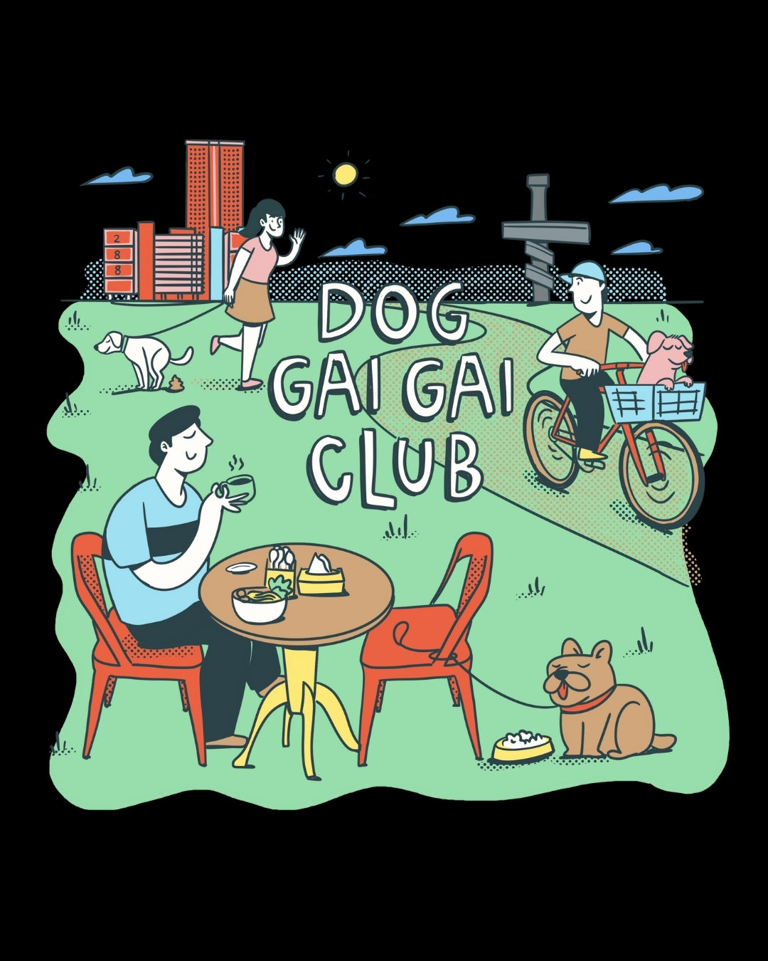 dog gai gai club tee (black)