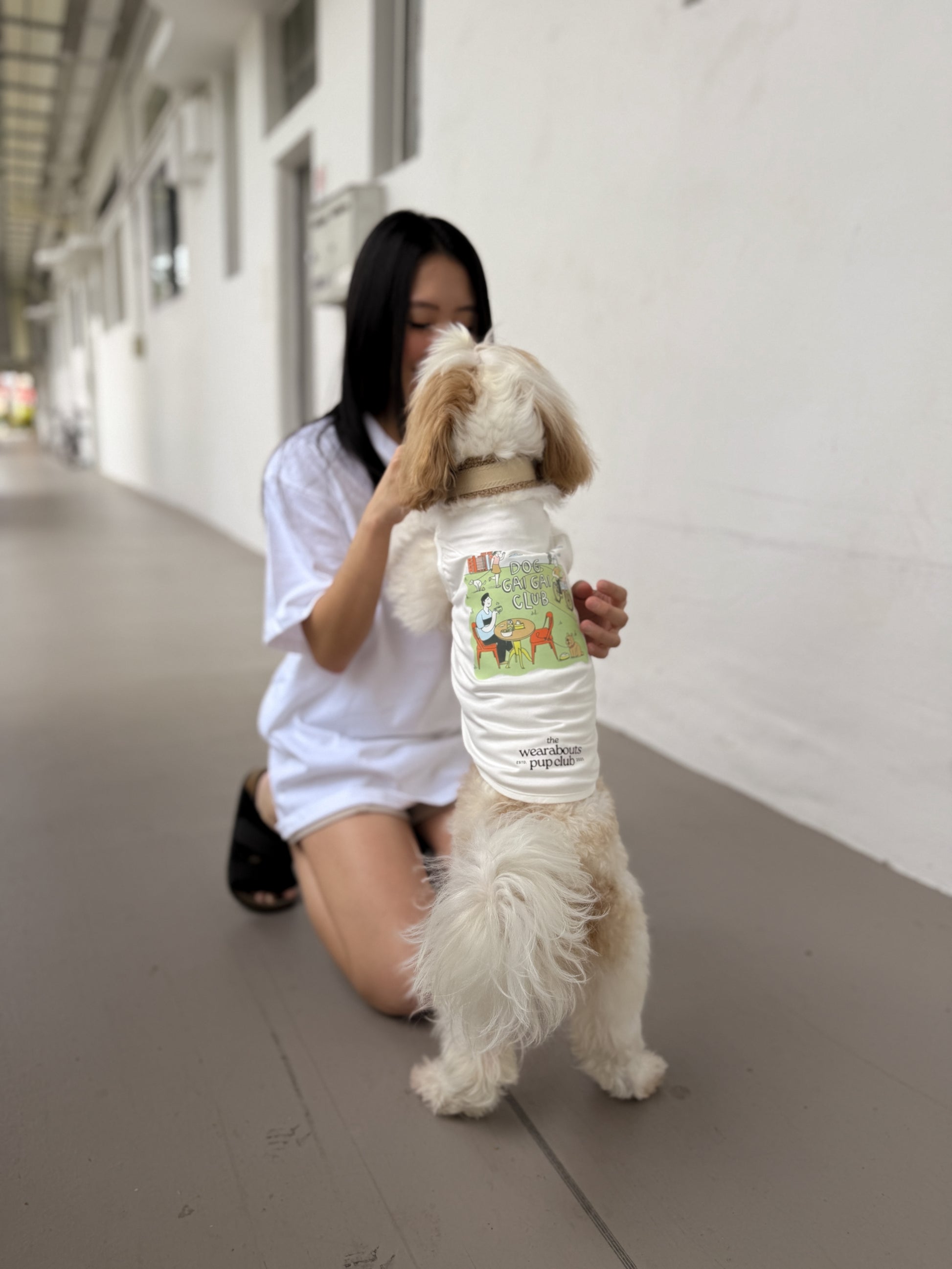 dog gai gai pup tee (white)