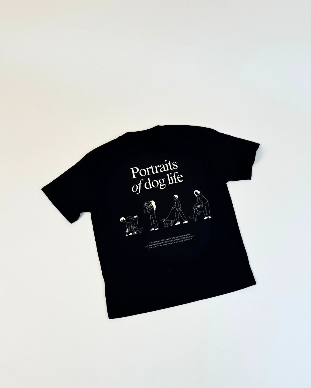 portraits of dog life tee in black (NEW!)
