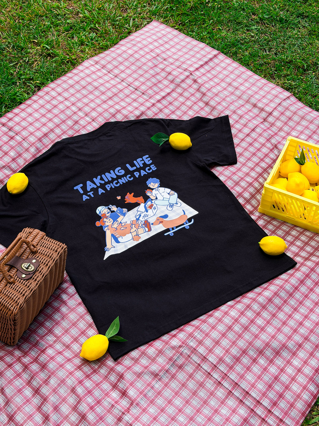taking life at a picnic pace tee (black)