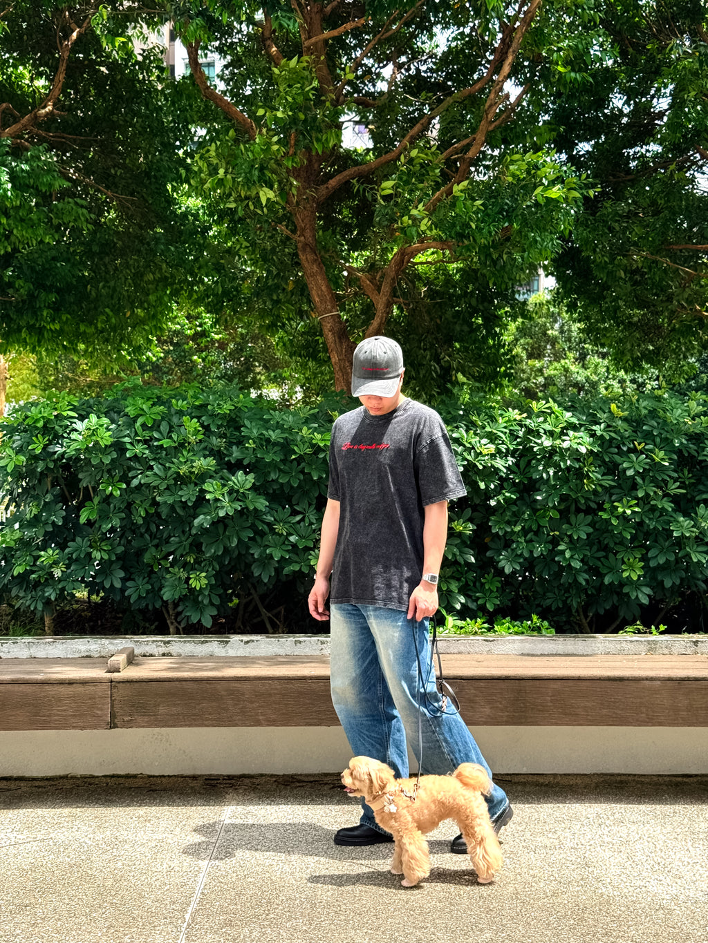 love is long walks with you embroidered tee