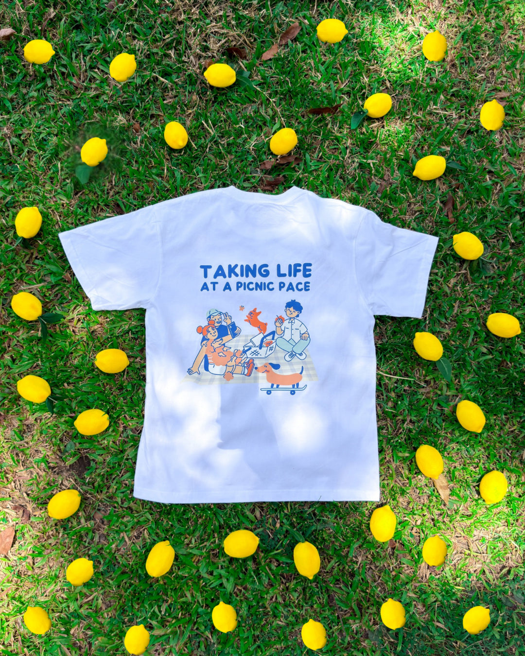 taking life at a picnic pace tee (white)