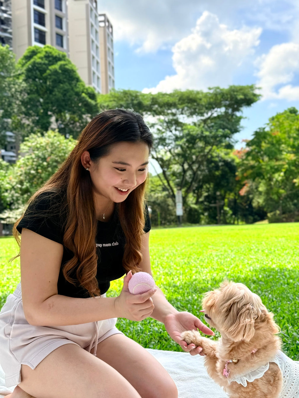 pup mom club cropped tee