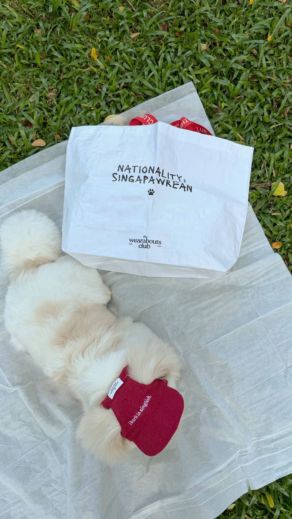 nationality: singapawrean tote bag