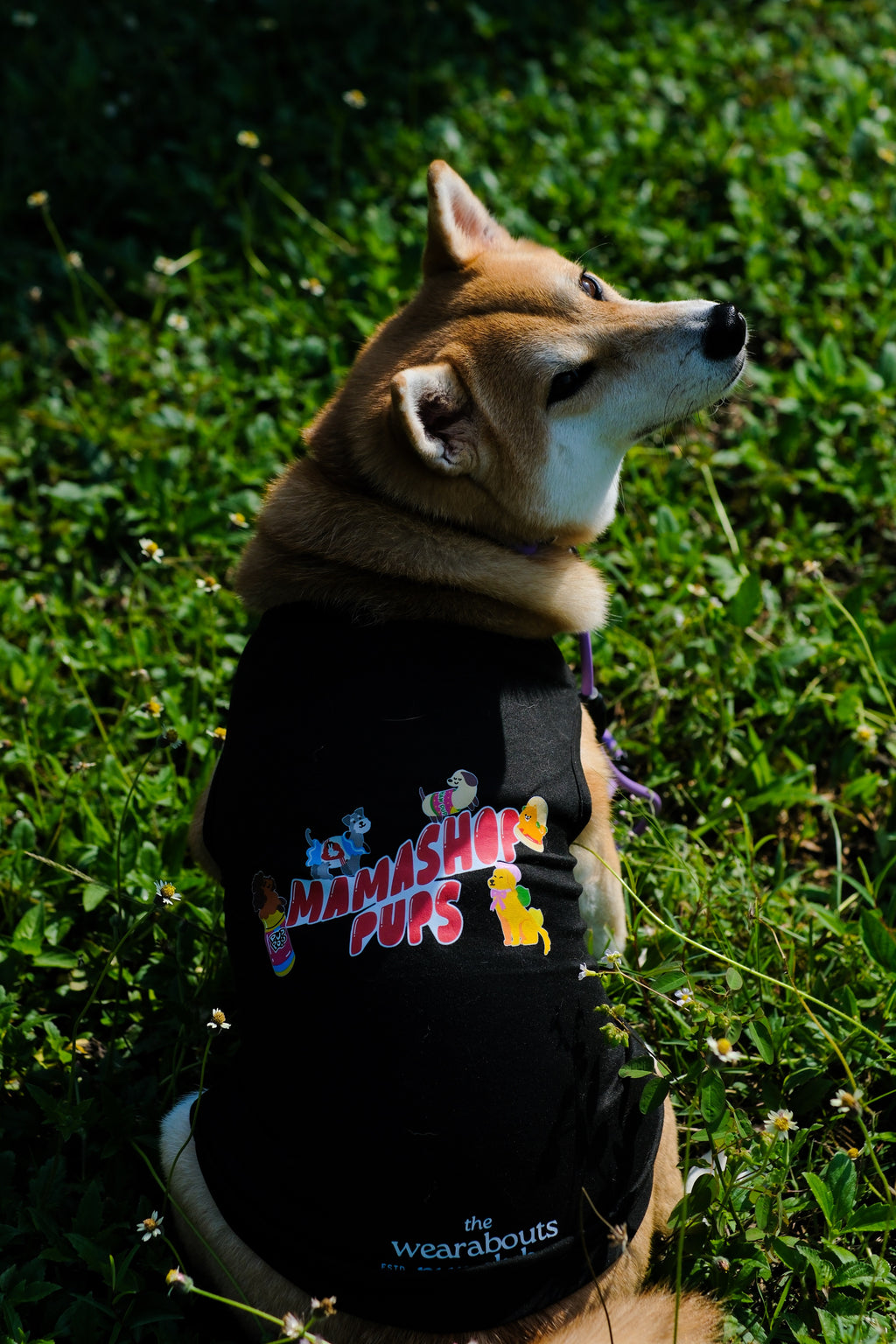 mamashop pups dog tee (black)