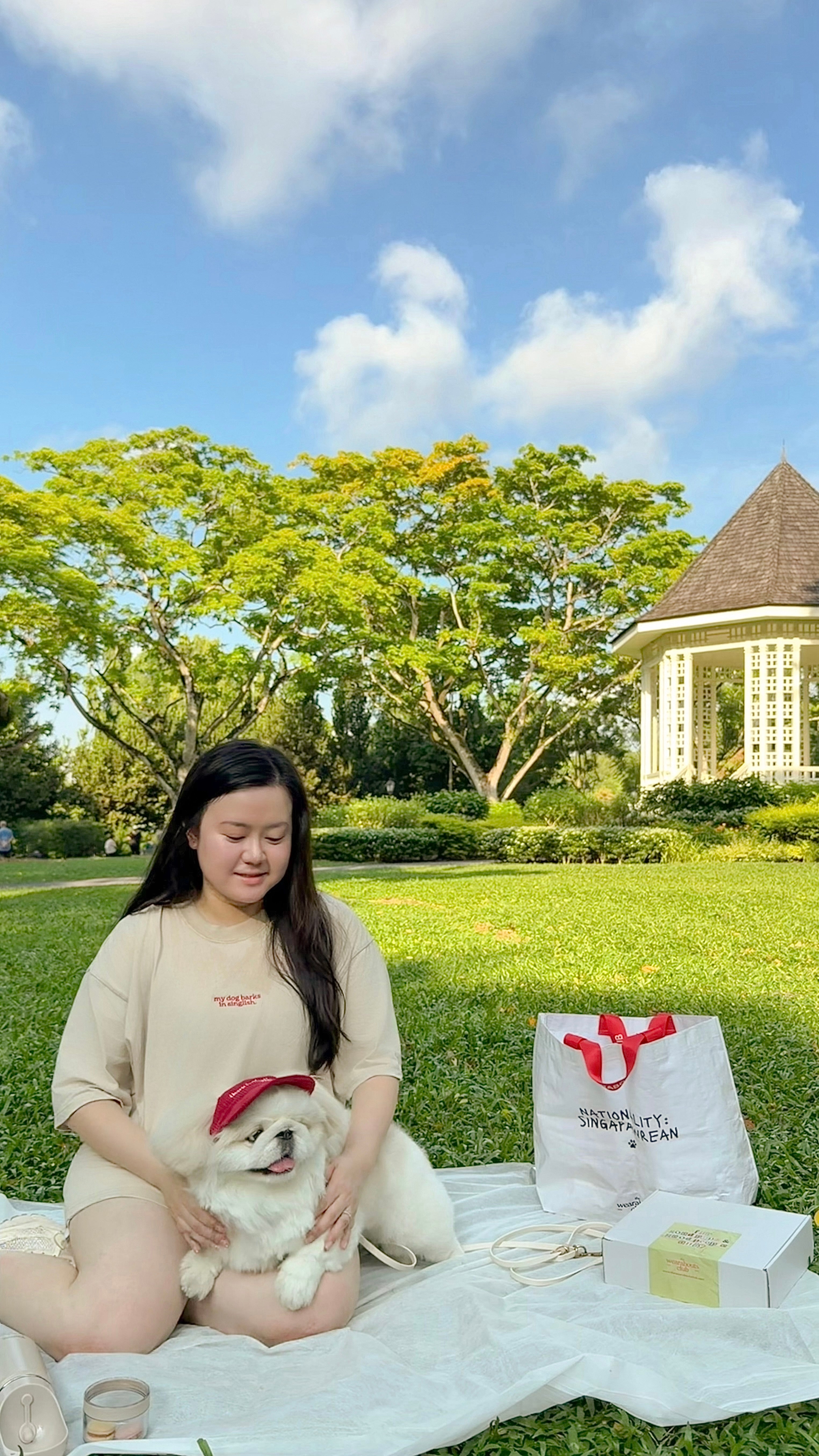 my dog barks in singlish oversized tee