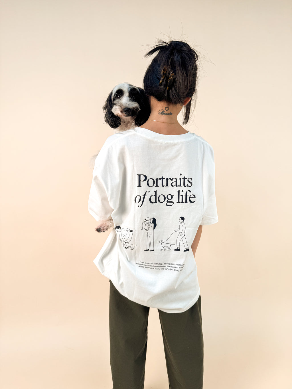 portraits of dog life tee